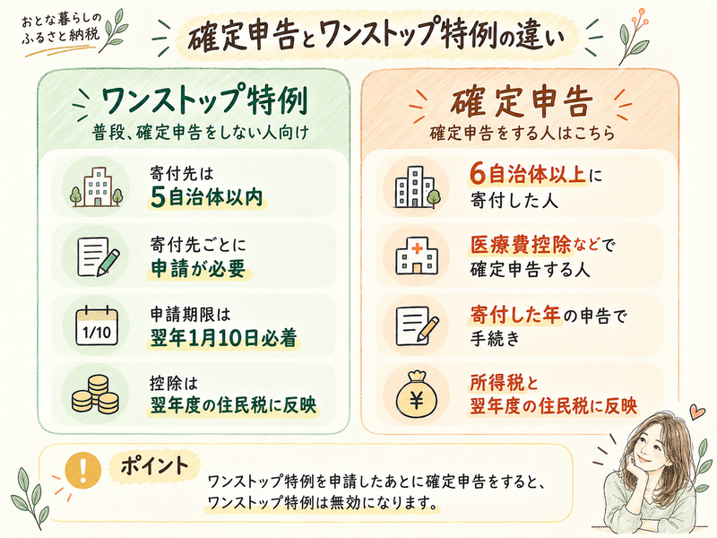 確定申告とワンストップ特例の違い
